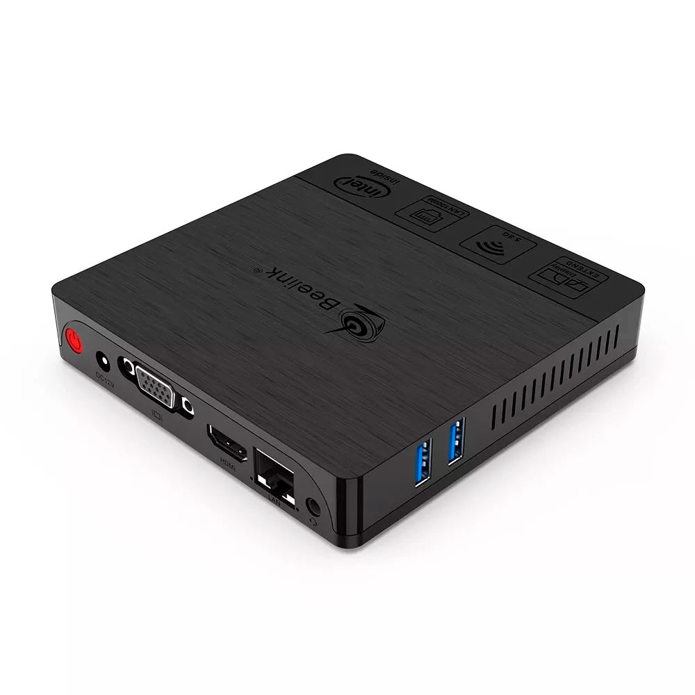 Mini Computador Beelink BT4, Intel Atom X5-Z8500, 4GB RAM DDR3, 64GB, eMMC 4K, Windows 10 Pro, Preto, Vitrine